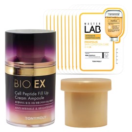 Tony Moly Bio EX Cell Peptide Fill-up Cream Ampoule + Refill + Propolis Mask Sheet 10 sheets added / 토니모리 바이오 이엑스 셀 펩타이드 필업 크림 앰플+리필+프로폴리스 마스크시트 10매 추가