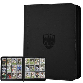 Trading Card Binder 12 Pocket, GERMUN PU Cover Card Binder for 720 Cards, Premium Trading Card Holder Folders, Double Sided Pocket Card Album for MTG, TCG (Black)