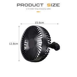 Flaconi Car Radiator Fan, Motorhome, Seat Car Fan, 12 V Motorhome, Portable Car Fan, 12 V Fan, Suitable for Cars, SUVs, Trucks (Chair Back)