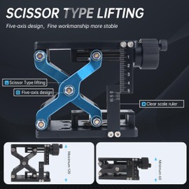 RATTMMOTOR HTZ120 Z-Axis Lifting Platform, Rotation Positioning Stage Manual Slide Table Z Trimming Platform Cross Roller High Precision Lifting Marking Working Table (60mm)