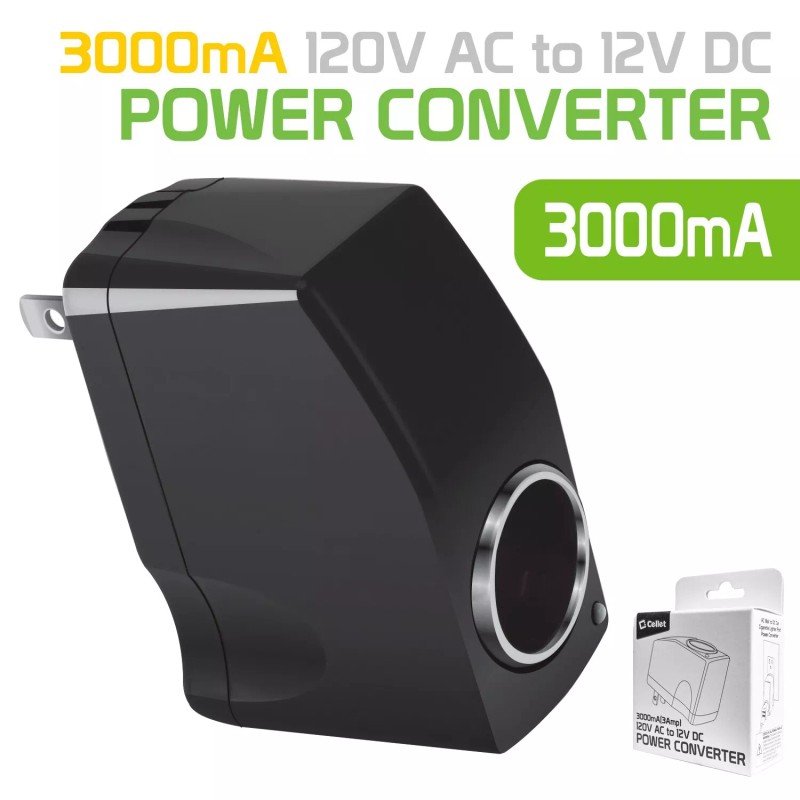 Cellet Power Converter, 120V AC to 12 V DC (3000mA)