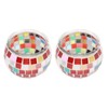 2PCS Mosaic Glass Tea Light Holder Romantic Deocrative Scented Candle