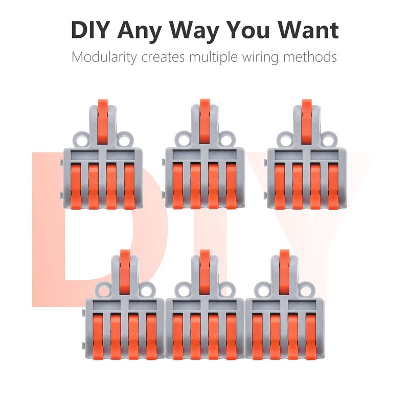 XALXMAW 10Pcs Lever Wire Connectors, 1 in 4 Out DIY