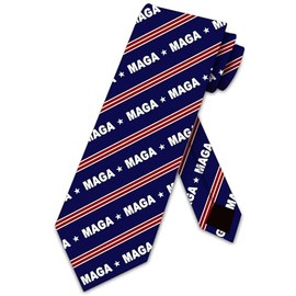 Three Rooker Patriotic Stripe Tie for Men MAGA Neckties Trump Ties Mens Republican Necktie