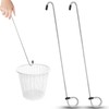 2Pcs Pool Skimmer Hook, Stainless Steel Skimmer Basket Handle Extended