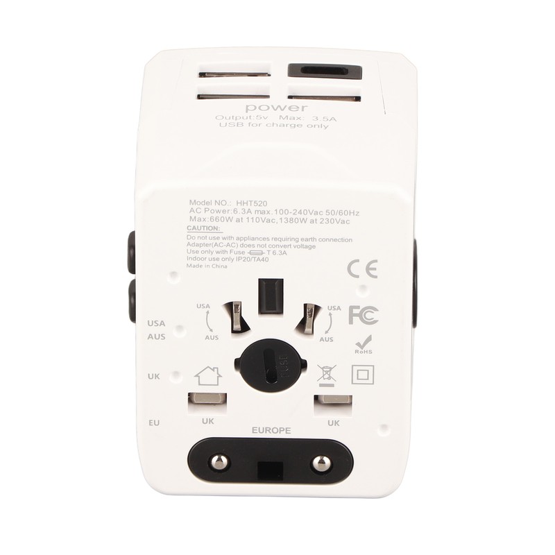 Universal Travel Adapter International Plug Power Converter Multi Outlets