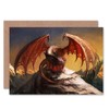 FANTASY DRAGON MOUNTAINS S BLANK GREETINGS BIRTHDAY CARD ART