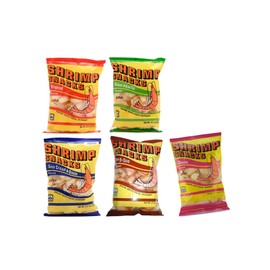 Generic Real Shrimp Chip Combination [Marco Polo Shrinp] Original/Onion Garlic/Cheese/Bar.B.Que/Sour Cream & Onion - AYCE Trial Box (5packs, AYCE 5 Combo)