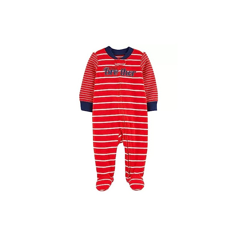 Carter's Baby Boys' Cotton Zip-up Sleep N Play (Red/Stripe Little
