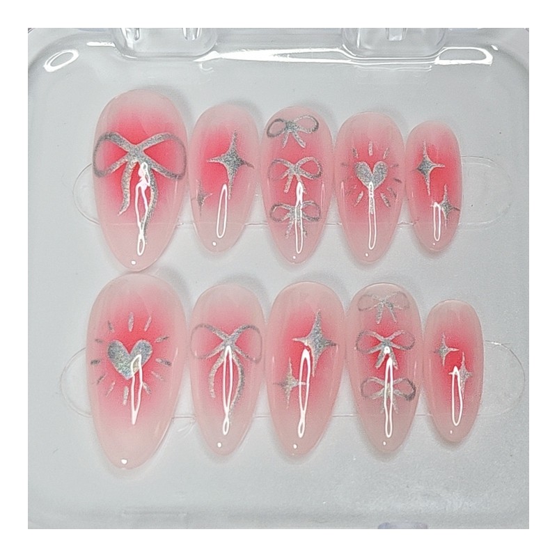Holographic iron handmade nail tips - Petit Coffin / 홀로그램