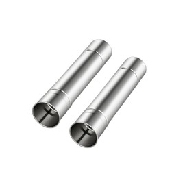 2-Pack Heavy-Duty Stainless Steel Stove Pipes, 2.75-Inch Diameter, Reinforced Rolled-Edge, for CAMPJOURNEY Hot Tent Stoves & Camping Stoves (14.29-Inch Length)
