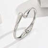 Silver Bangle Bracelets for Women Trendy Teardrop Bangle Chunky Adjustable