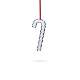 Baccarat Crystal Candy Cane Christmas Ornament-Clear