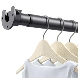 Closet Rods for Hanging Clothes, 17 to 99 Inch Stepless Adjustable Closet Rod, 1.3 Inch Diameter Metal Heavy Duty Closet Hanging Rod for Closet Wardrobes Laundry RV