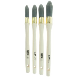 Coral Precision Round Sash Paint Brush Set X 4 Synthetic 15mm,18mm,21mm,25mm