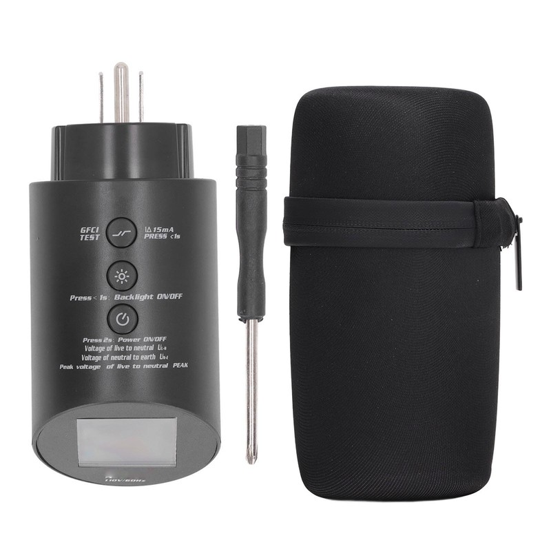 Outlet Tester Digital Display 3 Prong Electrical Receptacle Detector Socket
