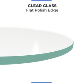 18 Inch Round Clear Tempered Glass Table Top with 1/4" Thick Polished Edges for Dining, Coffee Table, or Office Use by Fab Glass and Mirror