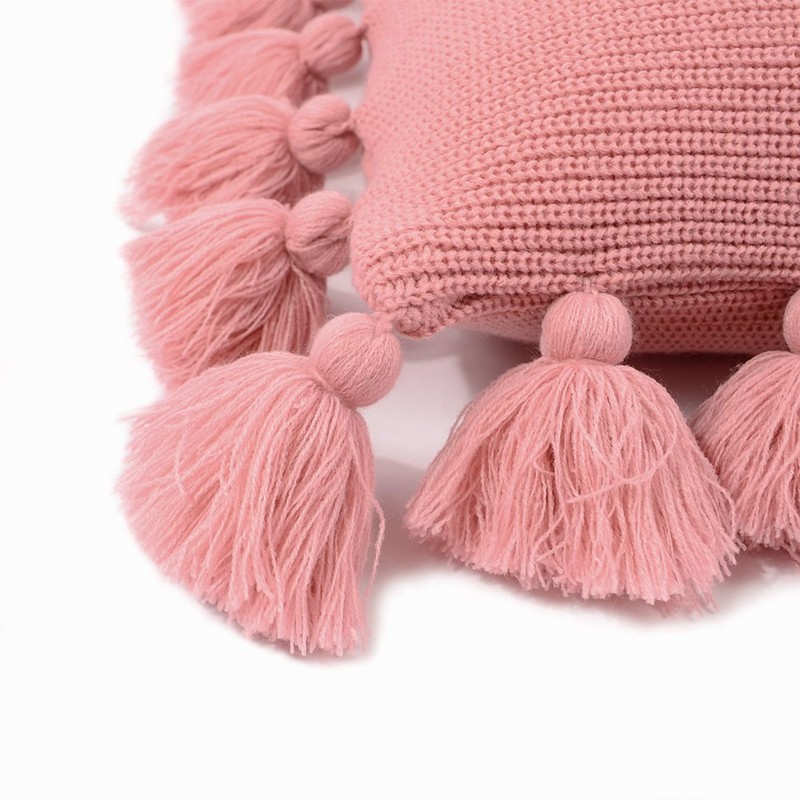 OiseauVoler Knitted Cushion Cover Tassel Body Pillow Cover Home Decor