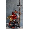 Red King's Knight Armored Dragon With Gothic Skull Sword Letter