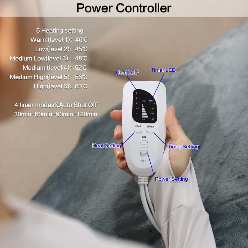 Electric Heating Pads with Auto Shut Off Large, 6 Heat
