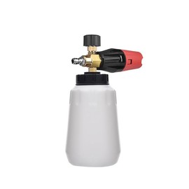 Snow Foam Lance with 1/4" Quick Release for Pressure Washer Gun, Car Wash Sprayer Soap Jet Pot Gun with 1L Adjustable Dispenser Bottle (White)