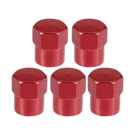 Motoforti Universal Tire Valve Stem Caps, Valve Stem Covers for Car SUV Bike Trucks Motorcycles, 12.5mm, Aluminum Alloy, Red, 5pcs