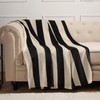 OHS Ultra Soft Stripe Print Throw, Mono - 125X150Cm
