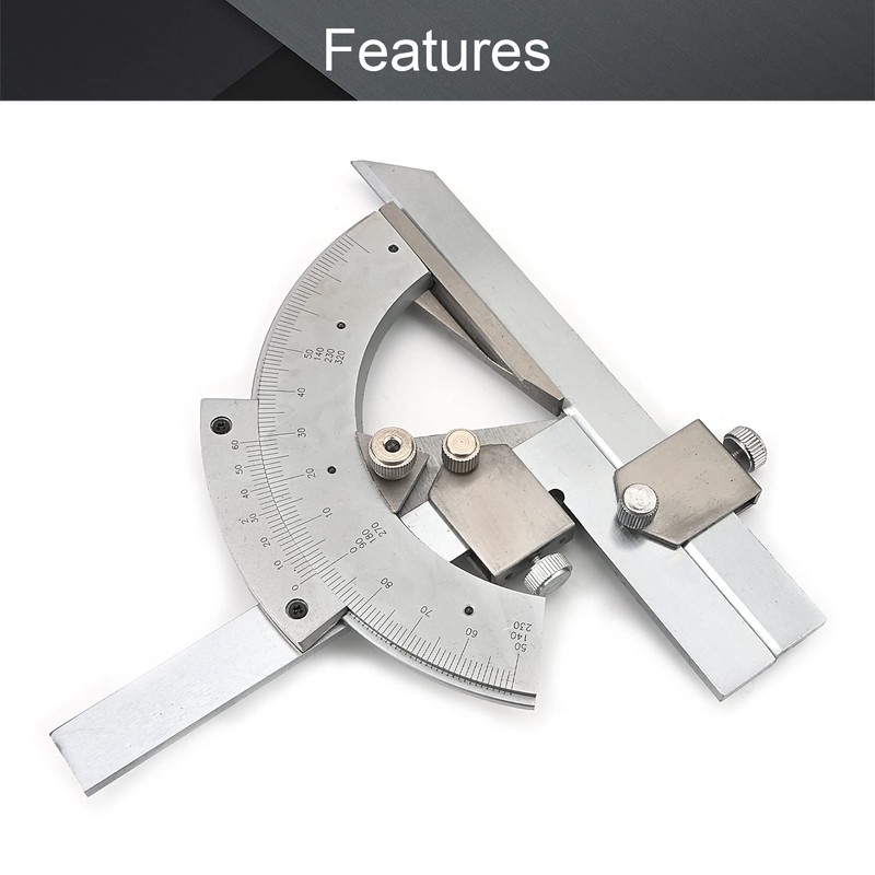 Utoolmart 0-320°Universal Stainless Steel Vernier Bevel Protractor, for Woodworking, Carpenter,