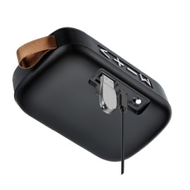 VBESTLIFE Small Bluetooth Speaker, Portable Handheld Speaker in Pocket Size, Supports U Disk Memory Card, Wireless Speaker for Travel, Room, Laptop Tablet (Black)