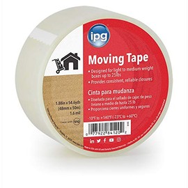 Intertape Polymer Group 610C IPG Moving Tape cinta para impresora de etiquetas, Cinta de sellado de cartón de fusión en caliente para uso general, Rollo individual, Transparente