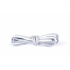 Kaps Leather Laces, 100% genuine quality leather shoe boot laces, made in Europe, 1 pair, multiple colours and lengths (120 cm - 48 inch - 6 to 8 eylet pairs / 01 - white)