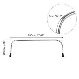 sourcing map Metal Internal Wire Frames - 7.87" 10Pcs Tubular Bag Frame Rectangle Bag Handles for Lunch Bag Purse Bag Backpack DIY Making