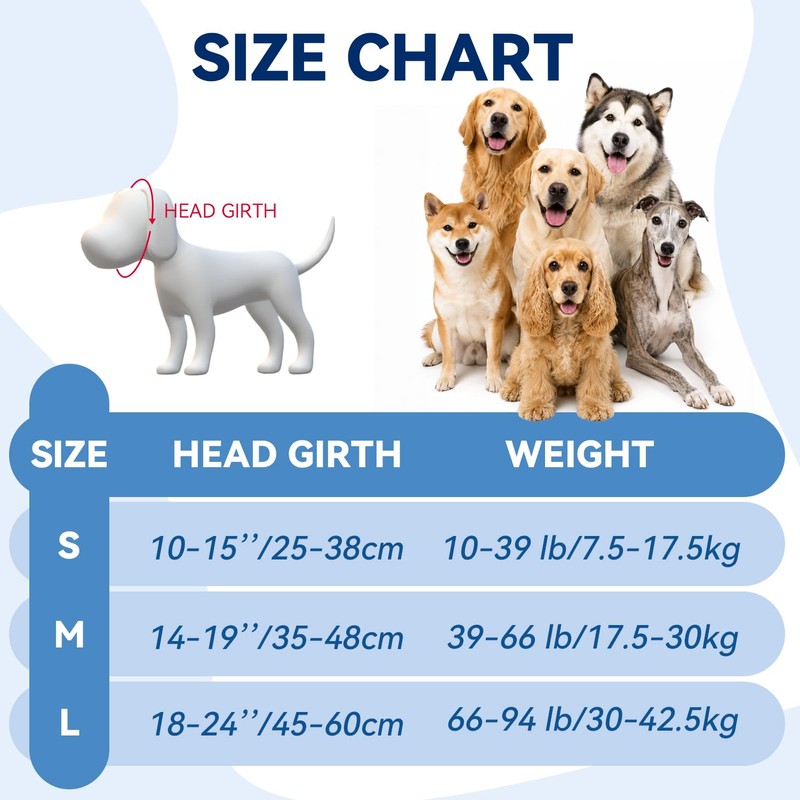 yrenoer Dog Calming Hood for Noise Reduction, Long Ear Dog