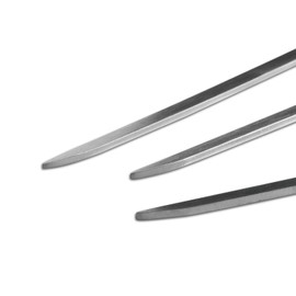 BURNHARD Burger Skewers, 6 Pieces, Stainless Steel Metal Skewers with Wide Grip, 15 cm Long Kebab Skewers, Meat Skewers or Barbecue Skewers