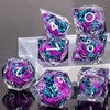 KERWELLSI DND Dice Set, 7pcs Sharp Edge Resin Dice Set