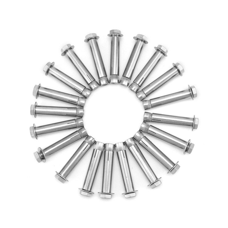 QWORK 304 Stainless Steel External Hex Expansion Bolts M8x60mm, 20