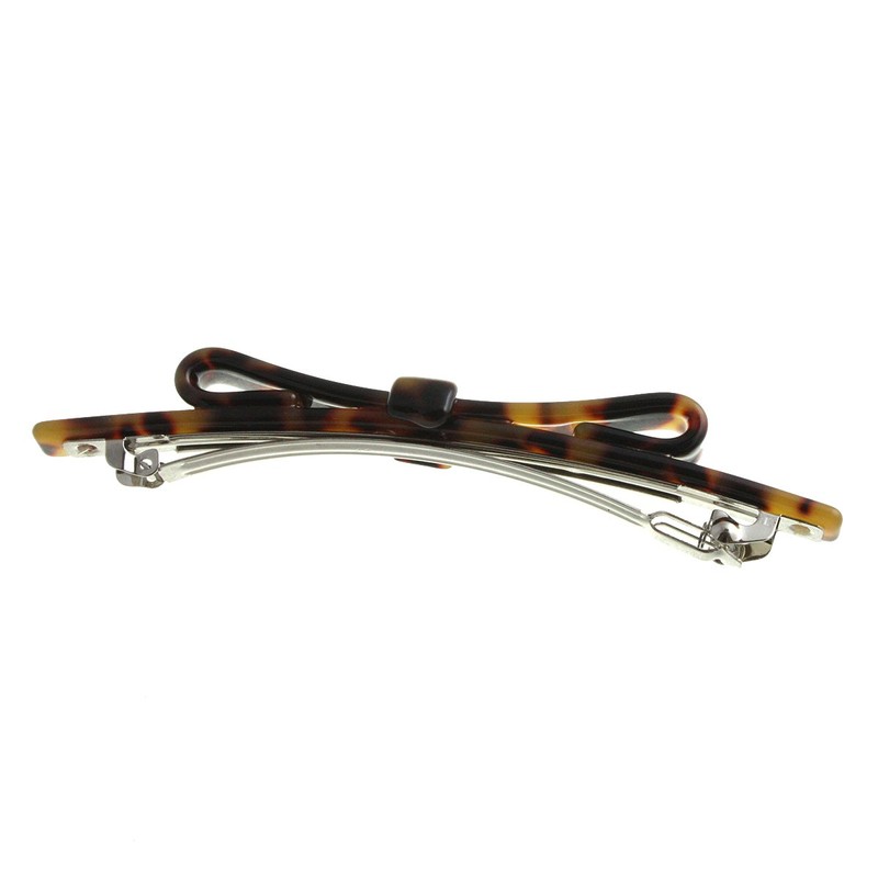 VingTAINE H7047-BR- Tortoise Shell Style Thin Ribbon Barrette Marble Thin