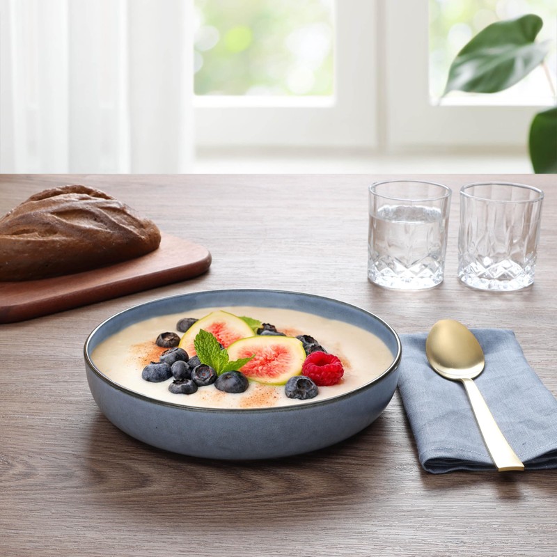 E-far Pasta Bowls Set of 4, 35oz Large Salad Bowls