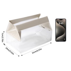 Cuteseason Clear Travel Toiletry Bag with Magnetic Closure, Makeup Bag for Women and Men, Cosmetic Bag for Travel (White)