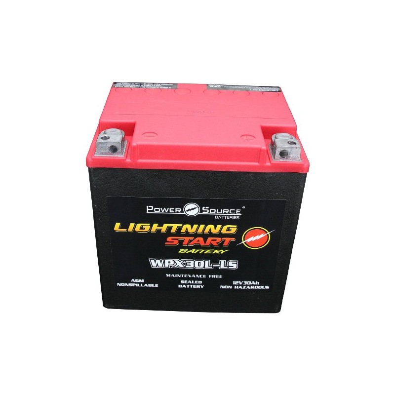Power Source 01-366P Lightning Start Red/Black 30Ah Battery