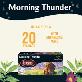 Celestial Seasonings Morning Thunder Black Tea, Caffeinated, 20 Tea Bags Box (Pack of 6)