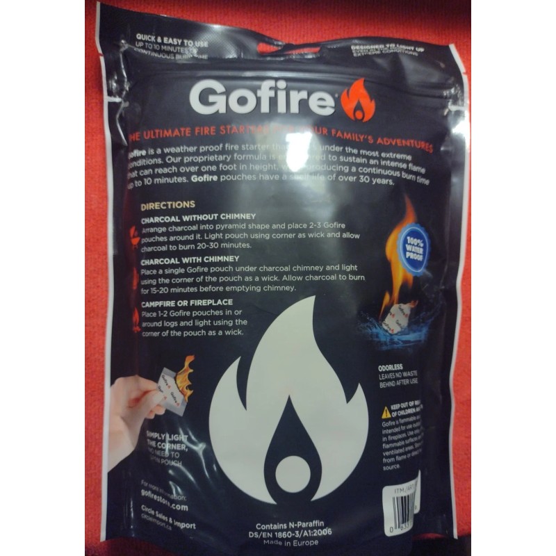 Gofire 50pc FIRE STARTERS Camping Hiking Backpacking Campfire Fireplace Grill