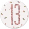 13th Birthday White And Rose Gold Badge Age 13 Rose