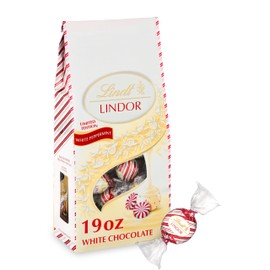 Lindt LINDOR White Chocolate Peppermint Truffles with Smooth Peppermint Truffle Center, 19.0 oz. Bag