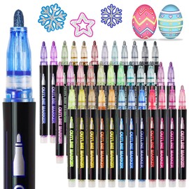 Muchcute Shimmer Markers Outline Glitter Gel Pens: 36 Stocking Stuffers Tween Teen Girl Gifts Trendy Stuff Cute Things Arts Crafts Supplies Kids Ages 4 5 6 7 8 9 10 12 14 16 18 Year Old Present Ideas
