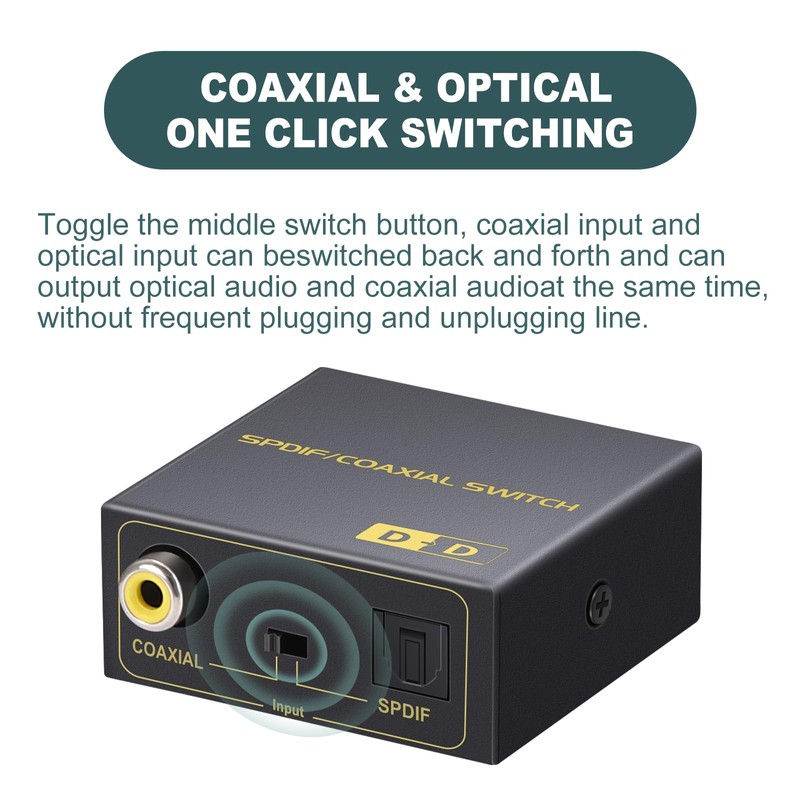 Optical to Coaxial Or Coax to Spdif Bi-Directional Audio Converter,
