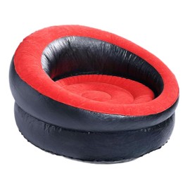 eBoutik - Xmas Round Shaped Inflatable Lounge Inflatable Chair for Indoor& Outdoor - Christmas Soft Fabric Seating For Garden, Festival, Indoor Gamaing - 90s Style (Red)