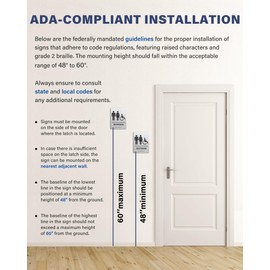 ADA-Mark Modern Restroom Sign for Business - ADA Compliant Braille Bathroom Sign with Easy Installation - 6" W x 8" H