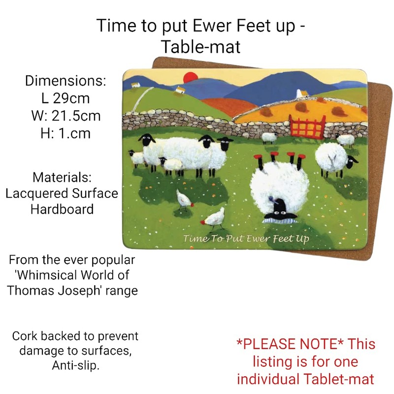 Thomas Joseph Time TO Put Ewer Feet Up Table Mat
