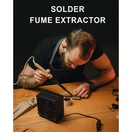 MUIN Solder Fume Extractor - 3 Stage Filtration Solder Smoke Absorber for Soldering and Wood Burning,Portable Soldering Fume Extractor Fan for Soldering Station (Blue)